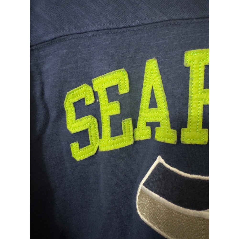 NFL Seattle Seahawks Long Sleeve Shirt Mens 2XL Navy Blue Green Logo Football - Picture 4 of 8